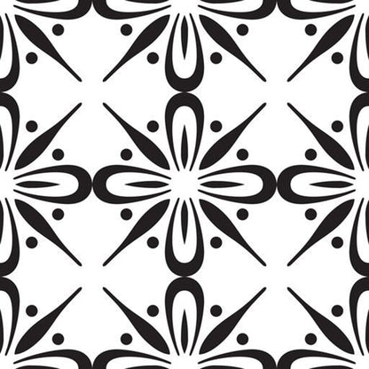 4" X 4" Black and White Quattra Peel and Stick Removable Tiles