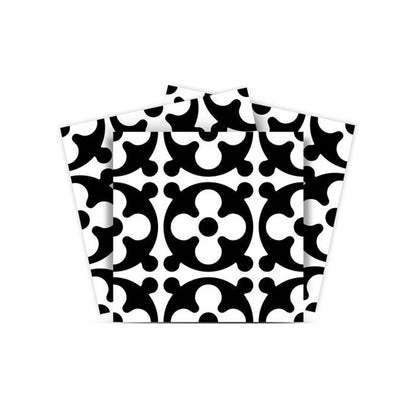 7" x 7" Black And White Peel And Stick Removable Tiles