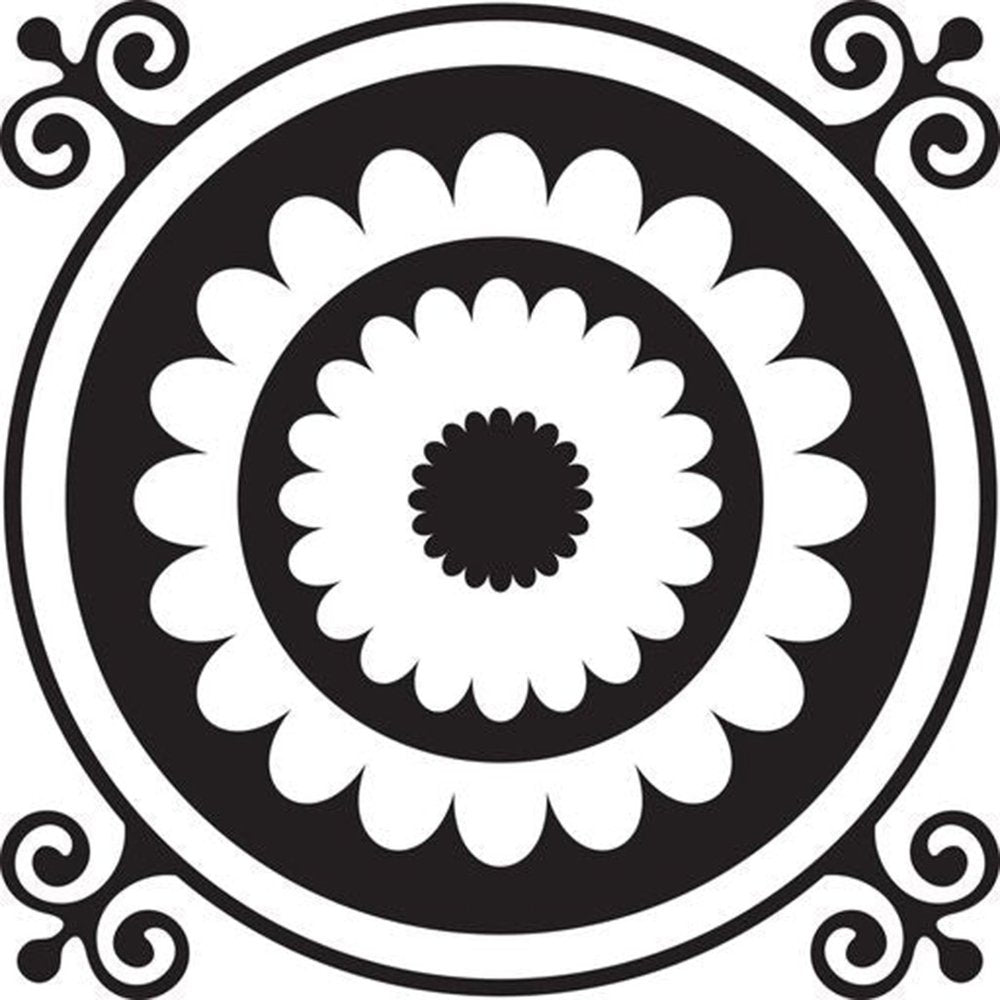 7" x 7" Black And White Peel And Stick Removable Tiles