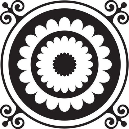 7" x 7" Black And White Peel And Stick Removable Tiles