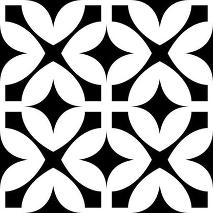7" x 7" Black And White Peel And Stick Removable Tiles