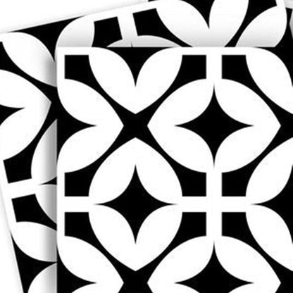 7" x 7" Black And White Peel And Stick Removable Tiles