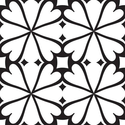 7" x 7" Black And White Peel And Stick Removable Tiles