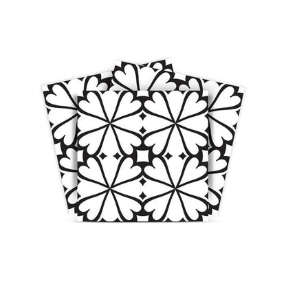 7" x 7" Black And White Peel And Stick Removable Tiles