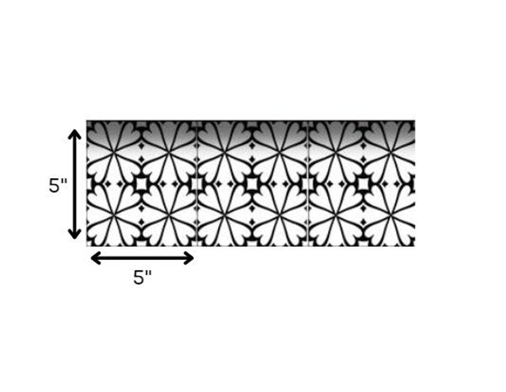 7" x 7" Black And White Peel And Stick Removable Tiles