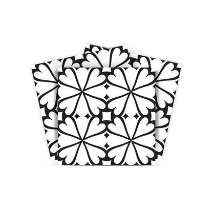7" x 7" Black And White Peel And Stick Removable Tiles