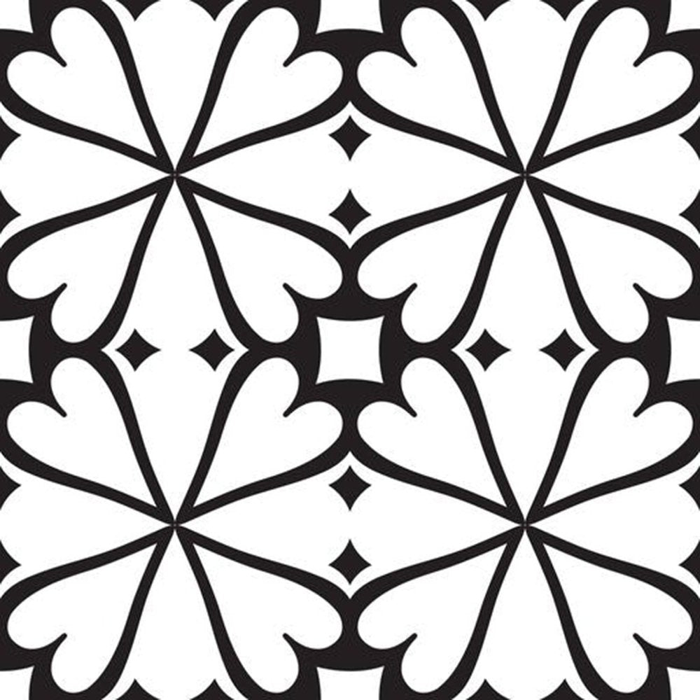 7" x 7" Black And White Peel And Stick Removable Tiles