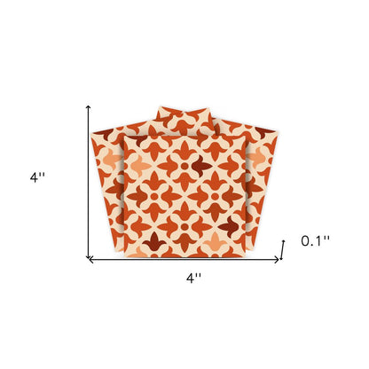 7" x 7" Terra Cotta Vinyl Peel And Stick Removable Tiles