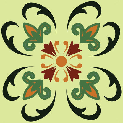 7" x 7" Blue And Green Peel And Stick Removable Tiles