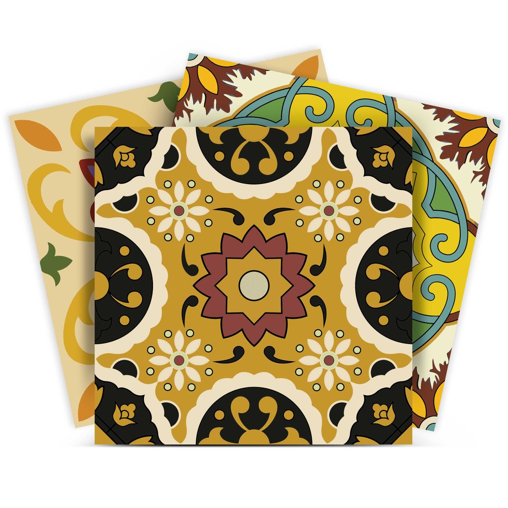 4" X 4" Auguri Mix Peel and Stick Removable Tiles