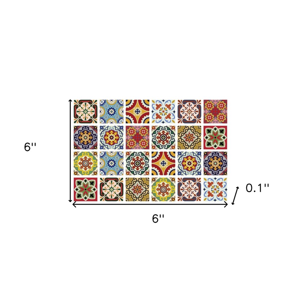 6" X 6" Mediterra Mosaic Peel and Stick Tiles