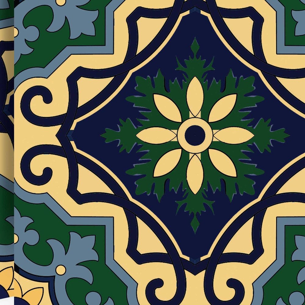 5" X 5" Agean Blue and Green Peel and Stick Tiles
