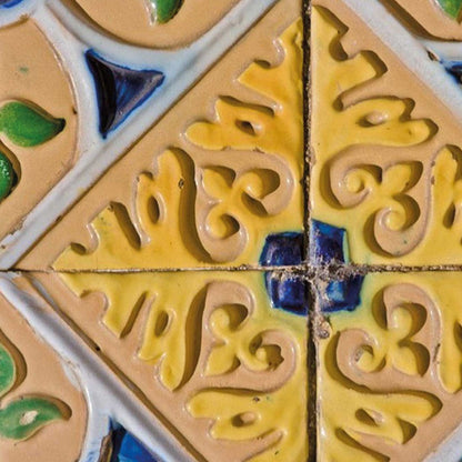 4" X 4" Yellow Blue Provence Peel And Stick Tiles