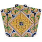 7" x 7" Blue And Yellow Vinyl Peel And Stick Removable Tiles