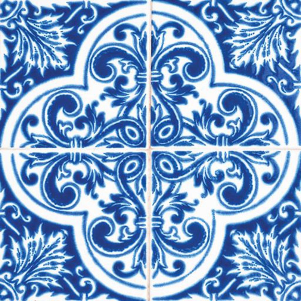 7" x 7" Blue Vinyl Peel And Stick Removable Tiles