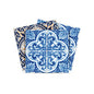 4" X 4" Blues and Crema Peel And Stick Removable Tiles