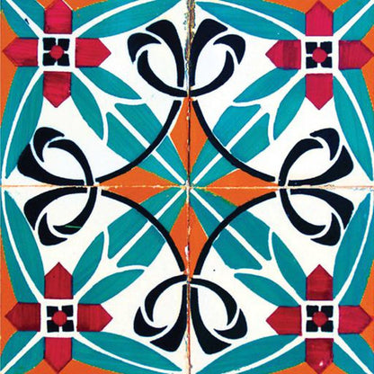7" x 7" Orange And White Peel And Stick Removable Tiles