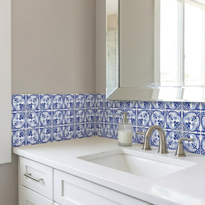 5" X 5" Blue Cloud Peel And Stick Removable Tiles