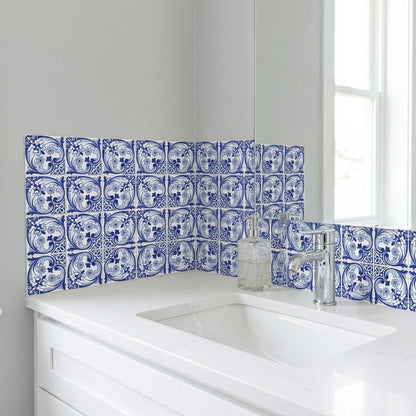 5" X 5" Blue Cloud Peel And Stick Removable Tiles