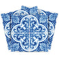 4" X 4" Blue and White Cross Peel And Stick Tiles