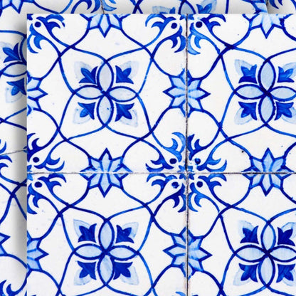6" X 6" Blue Micro Peel And Stick Removable Tiles