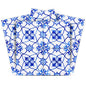 7" x 7" Blue And White Vinyl Peel And Stick Removable Tiles