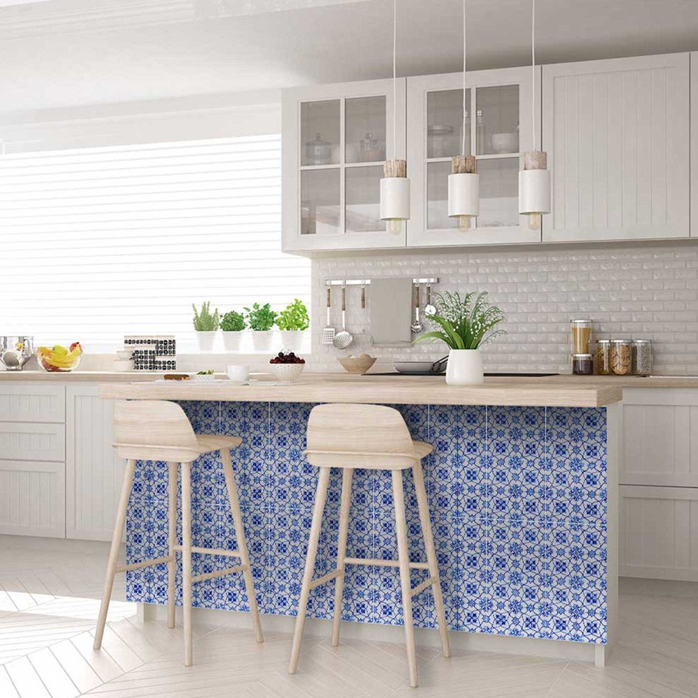 6" X 6" Blue Micro Peel And Stick Removable Tiles