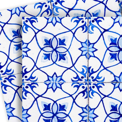 6" X 6" Blue Micro Peel And Stick Removable Tiles
