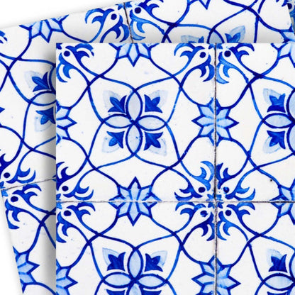 6" X 6" Blue Micro Peel And Stick Removable Tiles