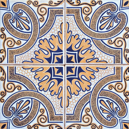 7" x 7" Blue And White Vinyl Peel And Stick Removable Tiles