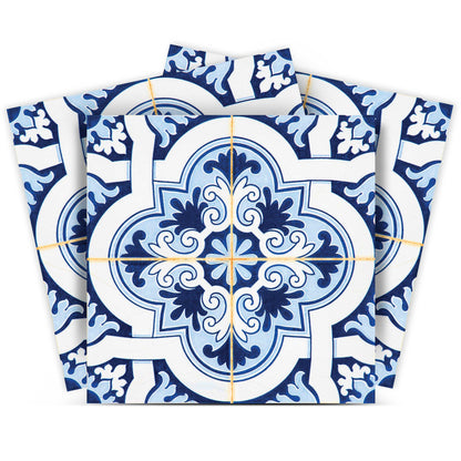 4" X 4" Blue Mia Peel And Stick Removable Tiles