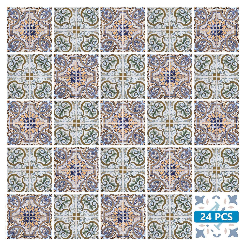 4" X 4" Muted Pastel Kyla Peel And Stick Tiles