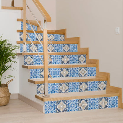 7" x 7" Blue Peel And Stick Removable Tiles