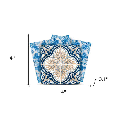 7" x 7" Blue Peel And Stick Removable Tiles