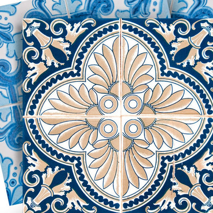 7" x 7" Blue Peel And Stick Removable Tiles