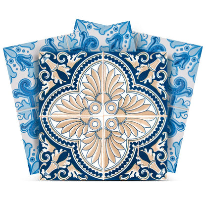 7" x 7" Blue Peel And Stick Removable Tiles