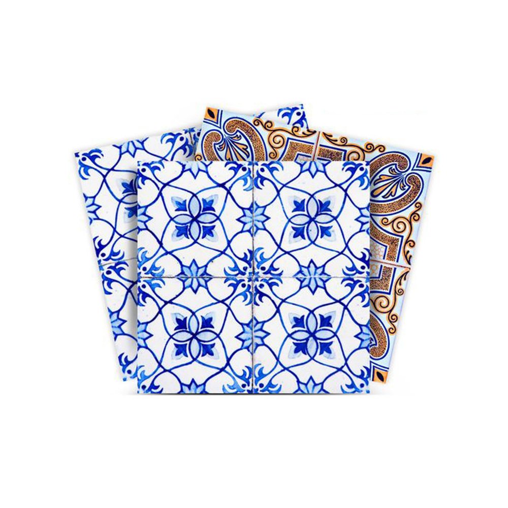 7" x 7" Blue Peel And Stick Removable Tiles