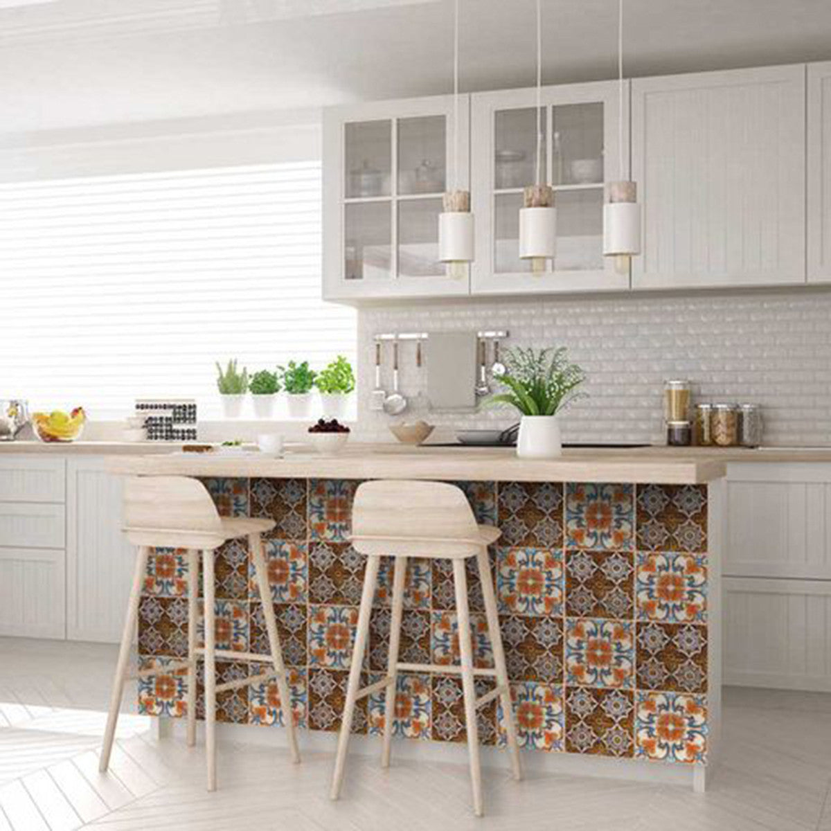 5" X 5" Bella Terra Peel And Stick Removable Tiles