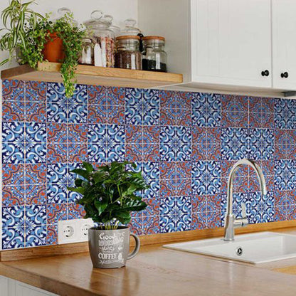 4" X 4" Prima Blue Peel And Stick Removable Tiles