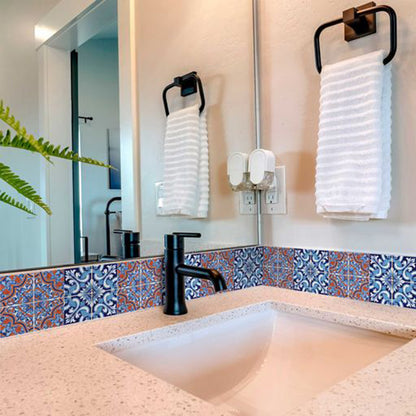 4" X 4" Prima Blue Peel And Stick Removable Tiles