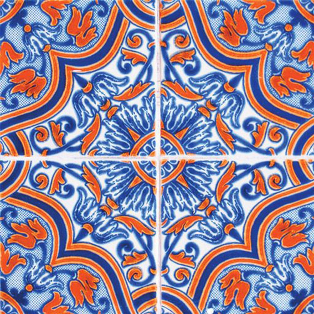 7" x 7" Blue And White Peel And Stick Removable Tiles