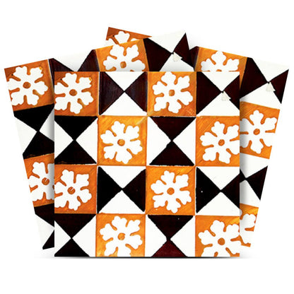 7" x 7" Black And White Peel And Stick Removable Tiles