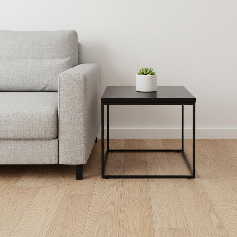 20" Black Square End Table