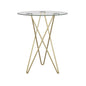 Geometric Clear Glass and Gold Round Table
