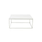 35" White And Silver Metal Square Coffee Table