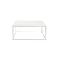 35" White and Silver Wood And Metal Square Frame Coffee Table