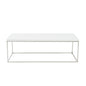 47" White and Silver Wood And Metal Frame Coffee Table