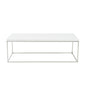 47" White and Silver Wood And Metal Frame Coffee Table