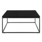 35" Black Wood And Metal Square Frame Coffee Table