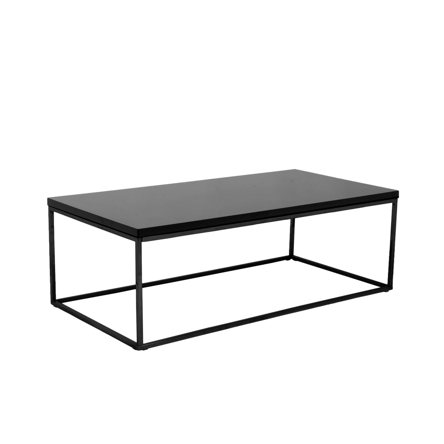 47" Black Metal Coffee Table